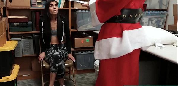  Skinny Teen Thief Katya Rodriguez Behaving Badly with Santa - Teenrobbers.com